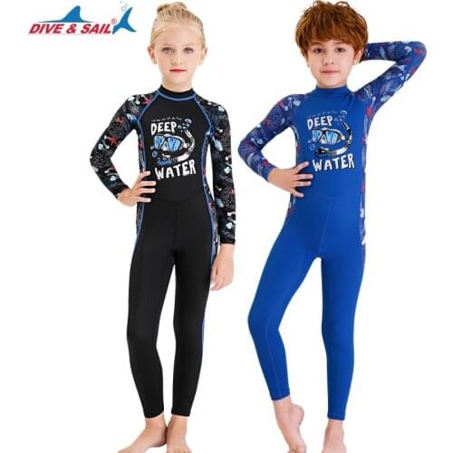 Boys/Girls Full Body Swimsuit Rash Guard One Piece Long Sleeve Surf Swim Snorkel Dive Suit UV Sun Protection Lycra UPF50+ Kids
