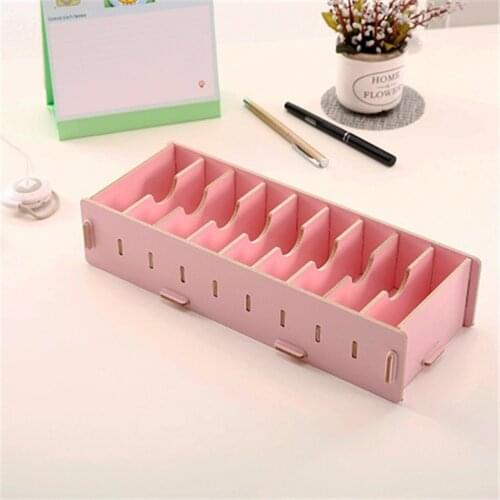 DIY Creative Bamboo Wooden Bussiness Card holder Stationery Memo Note Holder Storage box