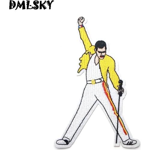 DMLSKY 1 pcs Rock Singer funny Embroideried patch diy Applique patches badge for Clothes Backpack hat Accessory M3079