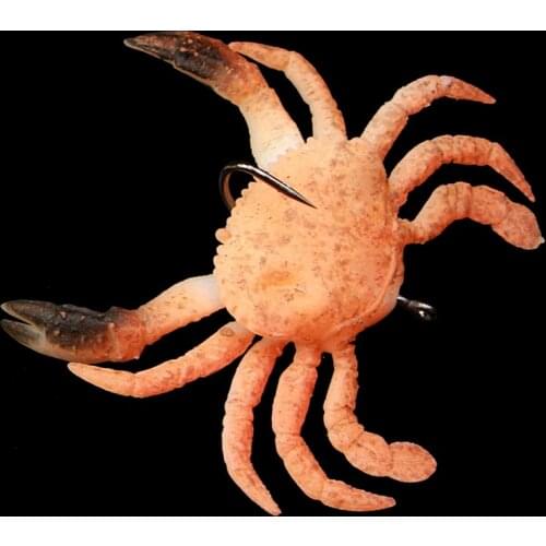 Simulation Single Hook Crab Shape Bait Soft Bionic Fake Fishing Lure Hard Metal Jig Hook for Trout Bass Outdoor Fishing Supplies