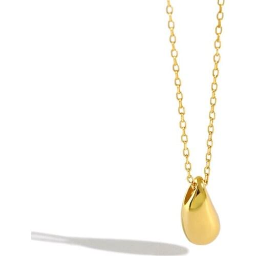 Korean Style S925 Sterling Silver Necklace Ins Elegant Simple Drop Pendant Female Necklace Charm Silver Accessories for Students