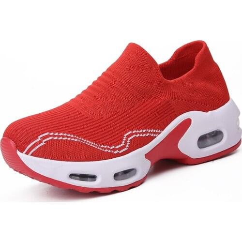 Sports Big Size 43 Breathable Mesh Platform Sneakers Women Slip on Soft Ladies Casual Running Shoes Woman Knit Sock Shoes Flats
