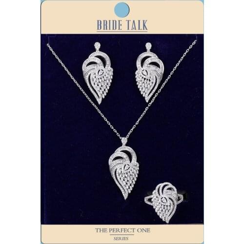 Hotsale African 3pcs Bridal Jewelry Sets Lobster Clip Necklace Ring Earring For Dubai Women Wedding Party AccessoriesNew Design