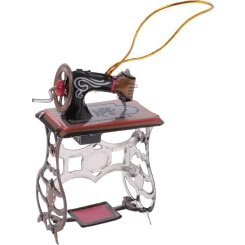 Dollhouse Furniture Toy Mini Sewing Machine Model Tin Toy Collectables Gift Wind Up Toys for Child Kid Pretend Play Gift