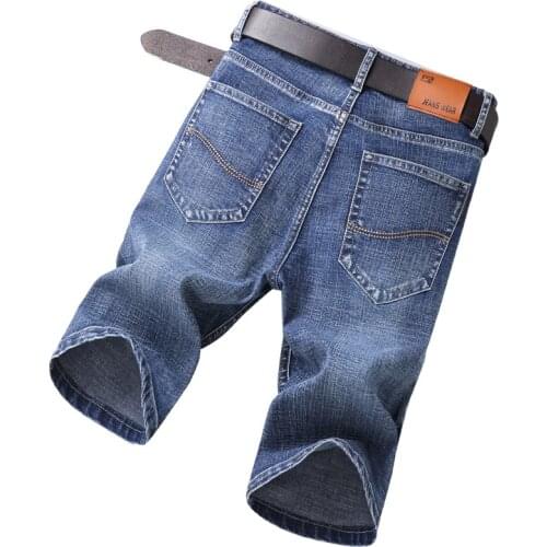 MenS Fashion Trend Blue Gray Denim Shorts 2021 Summer New Business Casual Loose Straight Stretch Jeans Male Brand Slim Pants