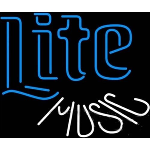 Miller Lite Music Neon Sign Handmade Real Glass Tube Beer Bar Shop Store Pub Advertisement Decoration Display Neon Signs 17"X14"