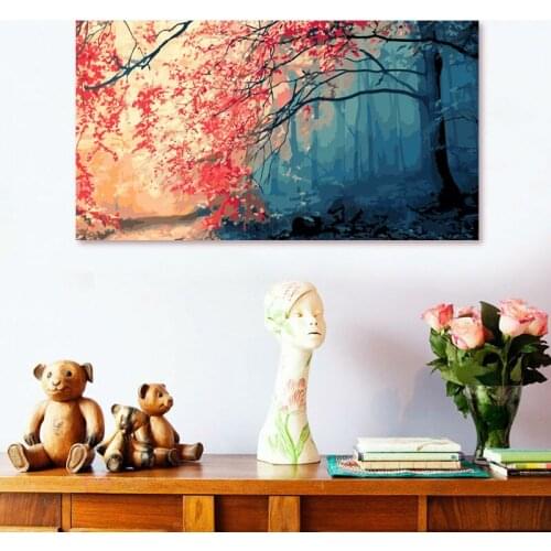 Diy oil painting The maple diy digital painting digital paint by numbers modular painting home decor for living room