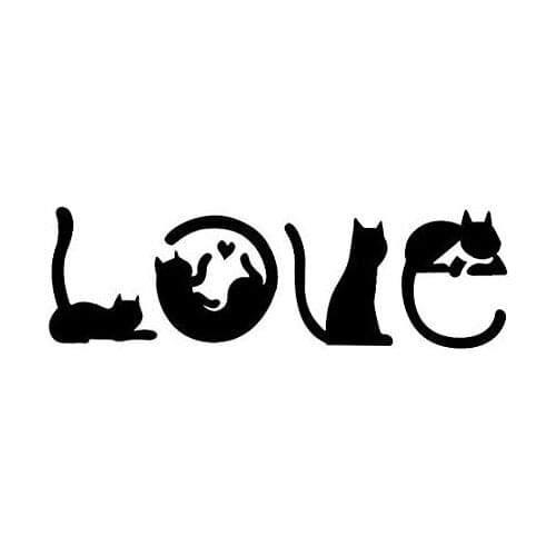 19x25cm Love Words with Little Cats Art Pattern Car Window Sticker Decals Vinyl Decor Removable l234