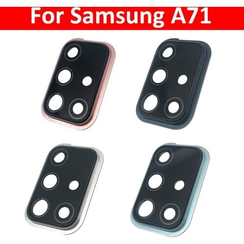New For Samsung A71 A715 A715F Housing Back Rear Camera Glass Lens With Cover Frame Holder