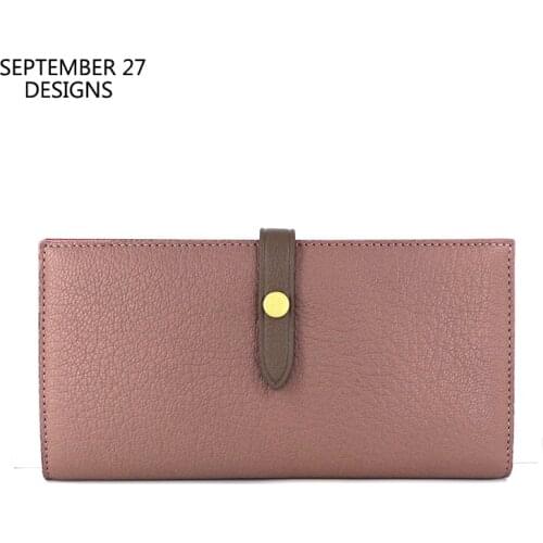 New Fashion Women Long Wallets Genuine Leather Luxury Ladies Bifold Clutch Purses Sheepskin Casual Female Hasp Phone Bag