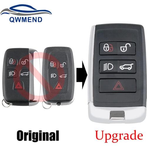 BHKEY Upgraded Smart Car Key Shell for Land Rover Range Rover LR2 LR4 fit Jaguar F-Pace F-Type XE XF XJ Car Remote Key Fob Case