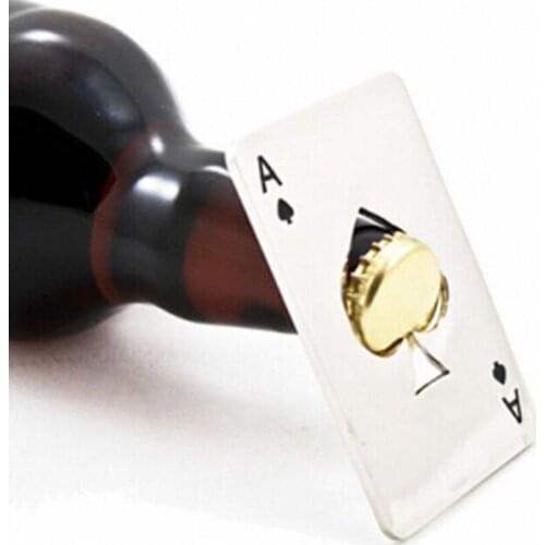 2018 Poker Card Spades A Beer Bottle Openers creative Stainless Steel Bottle Opener Bar kitchen Tools for beer bottle LX5026