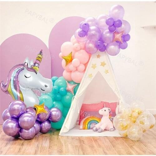 Rainbow Unicorn Balloon Kids Unicorn Theme Birthday Wedding Party Decorations Baby Shower Globos Supplies Boy and Girl