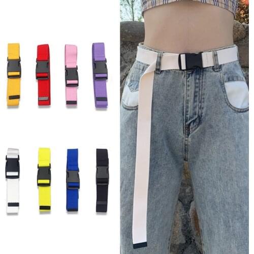 New Canvas Belt for Men Women Waist Belt Fashion Plastic Buckle Casual Cowboy Black Belts Harajuku Waistband Ceinture for Jeans