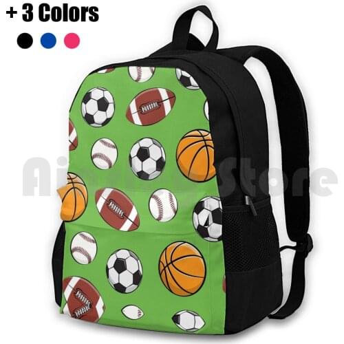 Sports-Basketball , Baseball , Football , Soccer-Green Outdoor Hiking Backpack Waterproof Camping Travel Basketball Sports