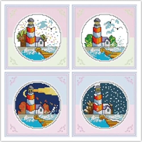 Everlasting Love Spring By The Sea Chinese Cross Stitch Kits Ecological Cotton Printed 11CT 14CT DIY Christmas Decoration Gift