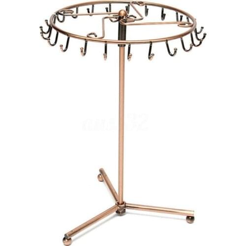 Vintage Pendant Scarf Jewelry Display Rack Rotatable Necklace Headband Bracelet Rings Stand Holder 23 Hooks