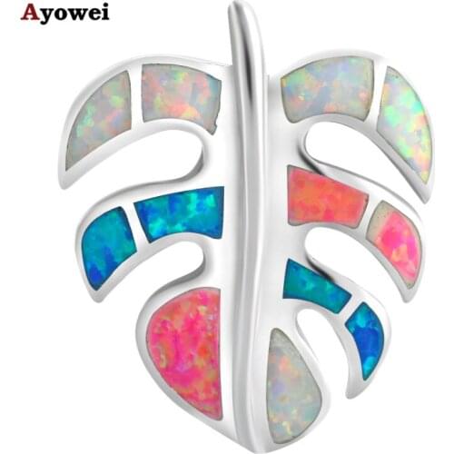 Amazing design Anniversary gifts Attractive Color Fire Opal Pendants stamp Silver Fashion jewelry for women OP483A