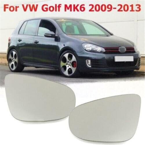 LF&RH Heated Rearview Mirror Glass Lens For Volkswagen VW GOLF MK6 2009-2012 Reversing Reflector Clip On Electric Heating Glass