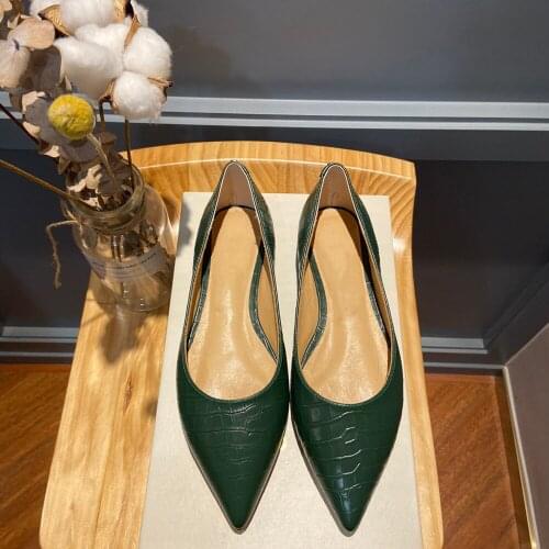 Womens Shoes New Fashion Flat Shoes Crocodile Leather Casual Shoes Pointed Toe Ladies Shoes For Women Hot Sell Shoes Large Size