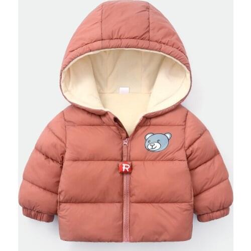 Winter Jacket For Boys Children Cotton Clothing Thicken Cotton Baby Boys Toddler Girls Solid Infant Hooded Zipper Kids Jackets