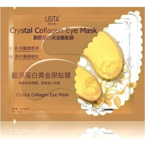 1pair Collagen Gold Crystal Eye Mask Eye Moisturining Skin Care Remove Wrinkle For Eye Care Dark Circles Remove Skin Care
