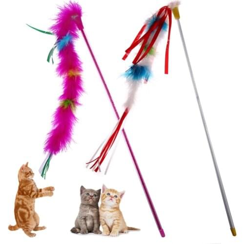 1Pc Pet Cat Toys Stick Toys Animal Teaser Training Wand Stick Toy for Cats Kitten Funny Interactive Toy Pet Cat Products