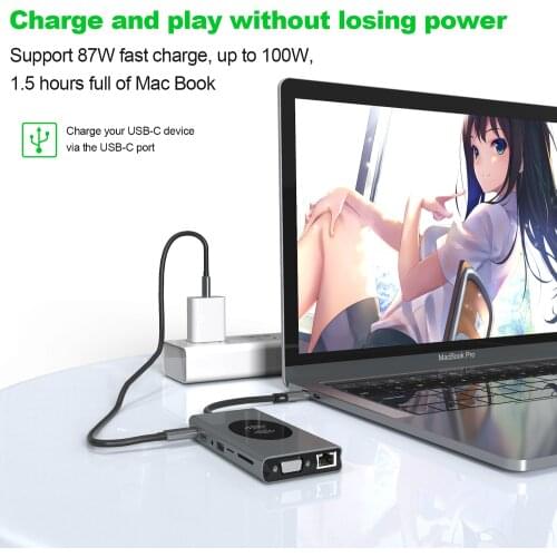 15 in 1 Type C HUB to HD-MI USB Power Delivery Hub for Laptop Docking Station adapter for macbook pro usb ethernet adapter