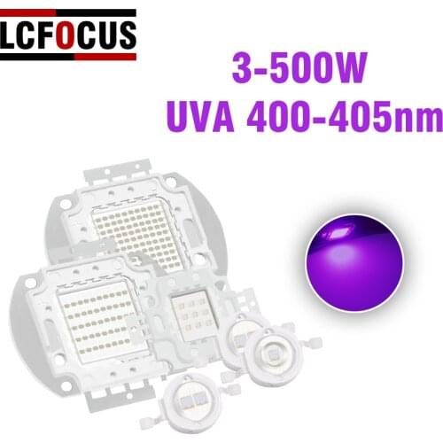 3W 5W 10W 20W 30W 50W 100W 300W 500W LED Chip UV Purple 400nm 405nm COB Suitable For 3 5300 500 W Lamp Beads DIY UV Lamp