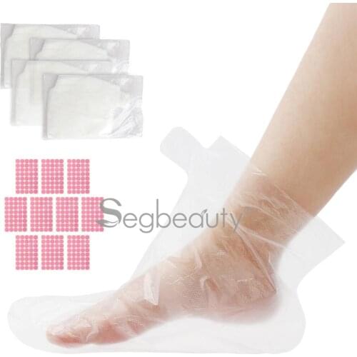 Segbeauty 400pcs Paraffin Wax Therabath Liners Foot Spa Paraffin Bags Plastic Mitts Socks Hot Wax Therapy Treatment Booties Sets