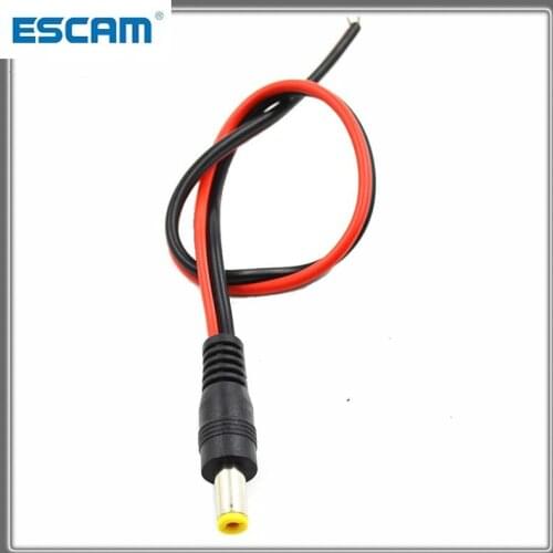 5.5*2.1mm Male DC Power Plug Connector CCTV PSU Pigtail CABLE Jack 12V for CCTV Security Camera connector ESCAM DC02-M