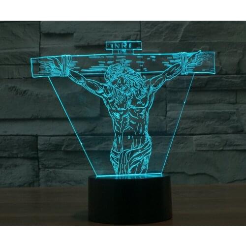 7 Colors Jesus Chris Bible Christianity Funny Toys Model Action Figures Product 3D Table Lamp Led Toys Funny Gift