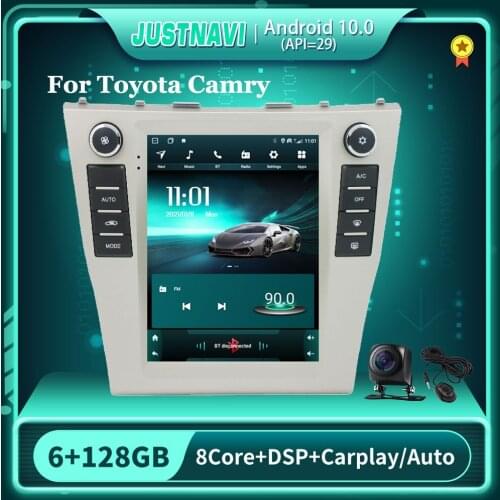 Car Radio Autoradio For Toyota Camry 2008-2012 Tesla Style Android 10.0 Carplay Auto Stereo GPS Navi 4G Multimedia Video Player