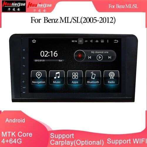 Hualingan For Benz ML/SL,9 inch Android car multimedia system MTK Core 4G internet 64G storage WIFI Carplay
