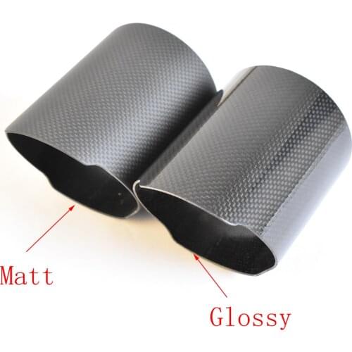 1PC Car Universal Case Matt Glossy Exhaust Tip housing Straight Edge Carbon Fiber Exhaust Muffler Pipe Tip Cover