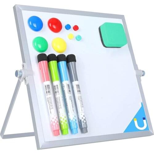 White Board,10x10 Inch Double Sided Magnetic Dry Erase Board,4 Markers,8 Magnets and 1 Eraser,Portable Dry Erase Boards