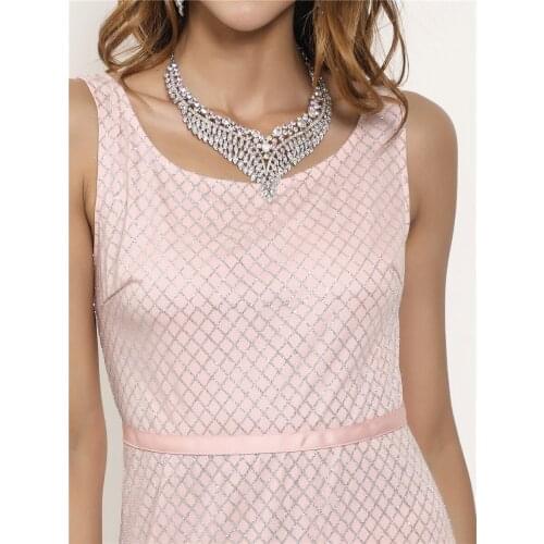 BacklakeGirls Sparkling Round Neck Full Sleeve Sequined Evening Dresses Long Luxury 2020 Party Elegant Long Prom Dress Robe Rose