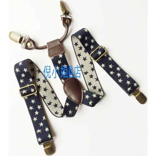 High Elastic gentlemen unique Kid star Suspenders Baby Boy Girl Children Clothing Accessories real leather Suspenders