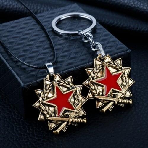 HEYu Game Jewelry CSGO Star Medal Sign Keychain Men Creative Key Rings Key Holder
