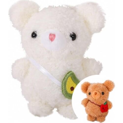Wear-resistant Fluffy Cute Bear Plush Keychain Small Size Animal Plush Keychain Funny for Decoration