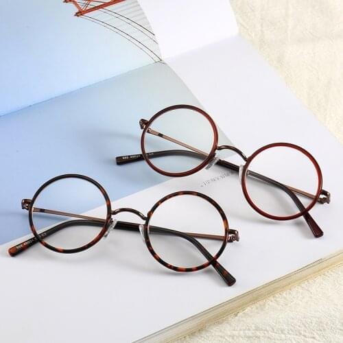 Retro Computer Glasses Women Round Eye Glass Men Blocking Fashion Eyewear Optical Frames