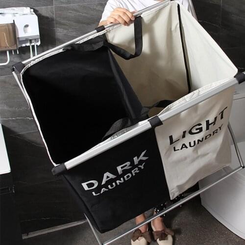 Foldable Laundry Basket Organizer For Dirty Clothes Laundry Hamper large sorter Two Or Three Grids Collapsible Folding Basket