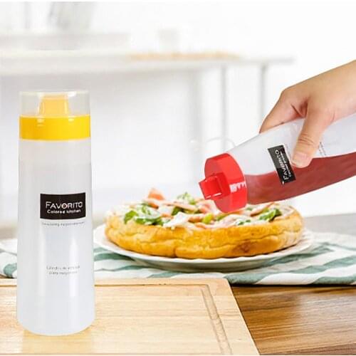 Kitchen Tool Domestic 4-hole Salad Sauce Squeeze Oil Bottle Linearity Condiment Bottle Ketchup Plastic Storage Bottle