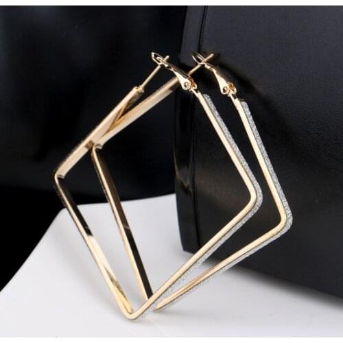 Square Hoop Earrings For Women Bijoux Cute Fashion Jewelry Earring Hot Selling Trendy Gift