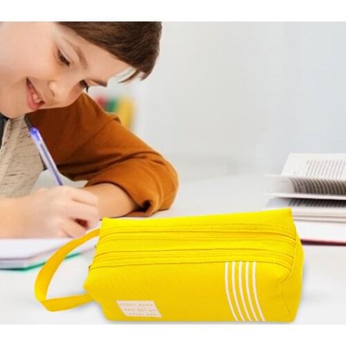 Multifunctional Portable Large Capacity Pencil Cases Double Zippesr Stationery Oxford Cloth Pen Boxes Boys Girls Student Bags
