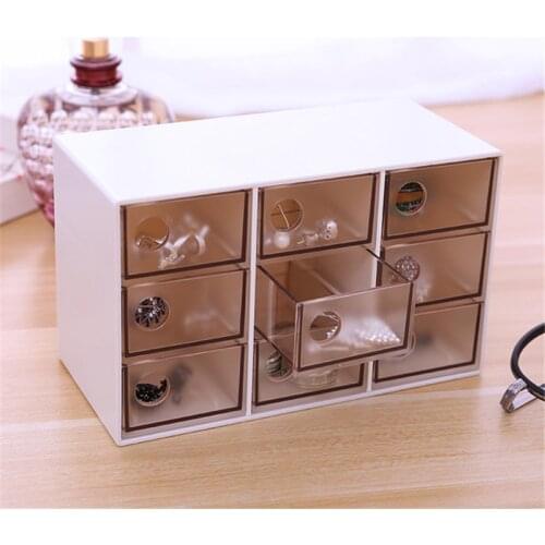 Multifunctional 9-grid Jewelry Storage Drawer Jewelry Accessories Portable Dust-proof Storage Fnishing Box