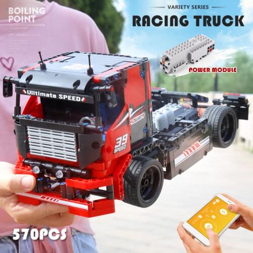 MOULD KING Electric Series The Red Racing Remote Control Truck Assembly Kits Building Blocks Kid Educational Toys Christmas Gift