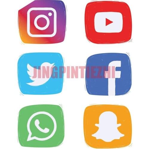 Sticker With Instagram Facebook Social Media Icon Car Sticker Decal Decor For Window RV Auto Motocross Laptop Trunk Wall