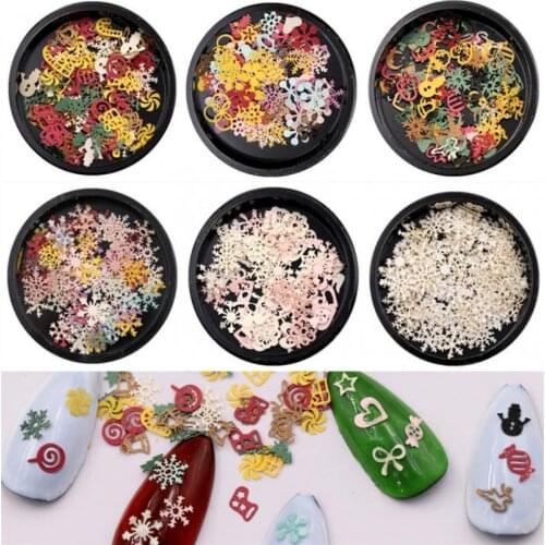 New Christmas Nail Sticker And Decals Velvet Jewelry Color Snowflake Christmas Tree Glitter Laser Transfer Decorations Nail Art