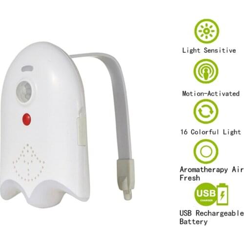 Toilet Night Light with Aromatherapy Box, Motion Activated LED Light 16 Colors Changing Toilet Bowl Nightlight for Bathroom